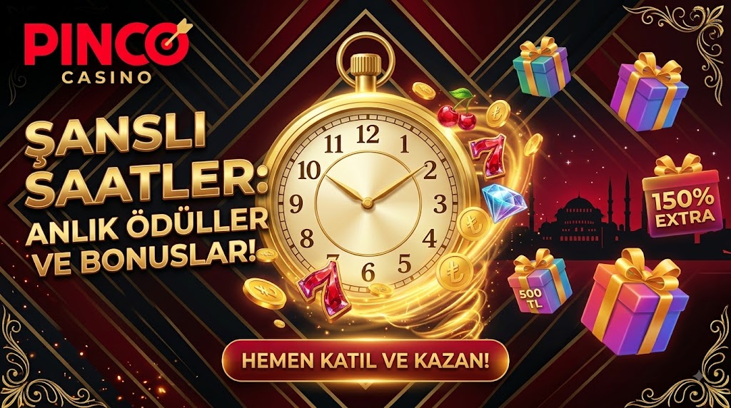 Pinco casino Android mobil uygulama ve şanslı saatler görseli